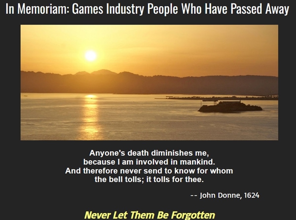 Don Daglow Pays Tribute to the Game Industry Professionals We Have Lost